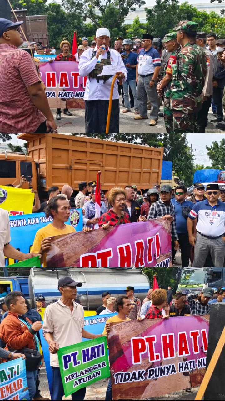 Warga Desa Bulusari Bersama LSM LPAPR Geruduk PT. HATI Karena Buang Limbah Cair ke Sungai&nbsp;Kambeng