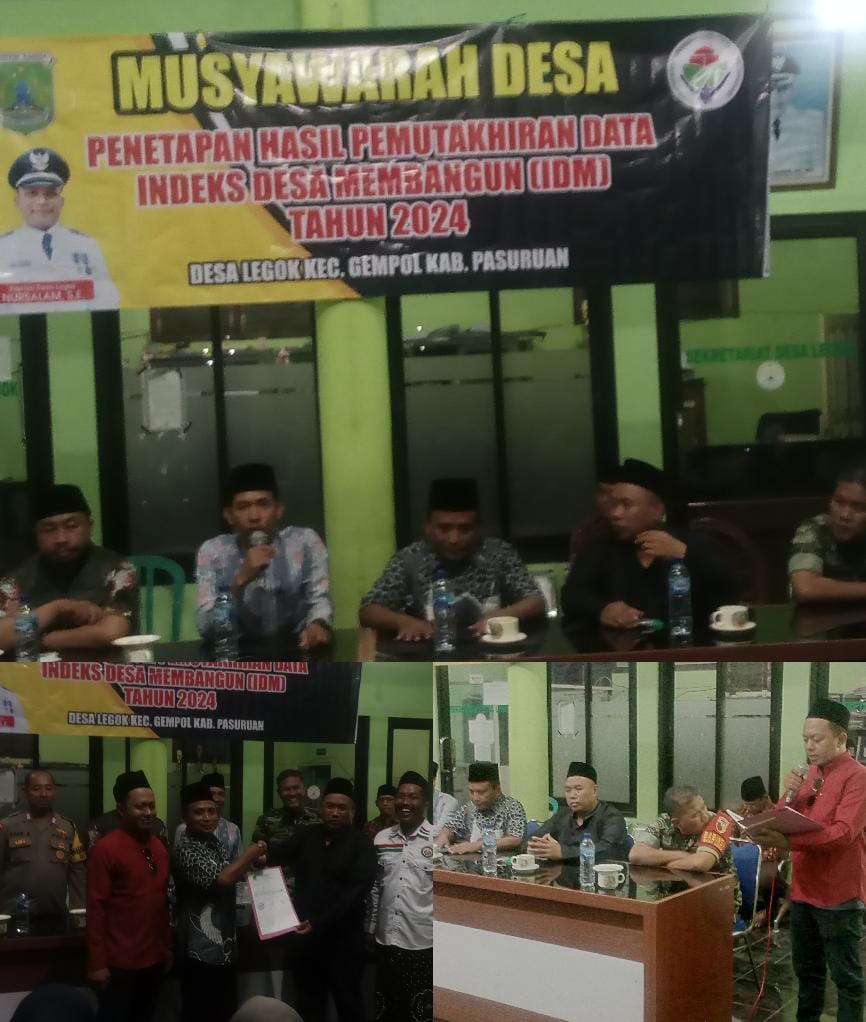 MUSYAWARAH DESA LEGOK Tentang Penetapan Hasil Pemutakiran Data Index Desa Membangun ( IDM) Tahun 2024 Yang Penuh Berkah