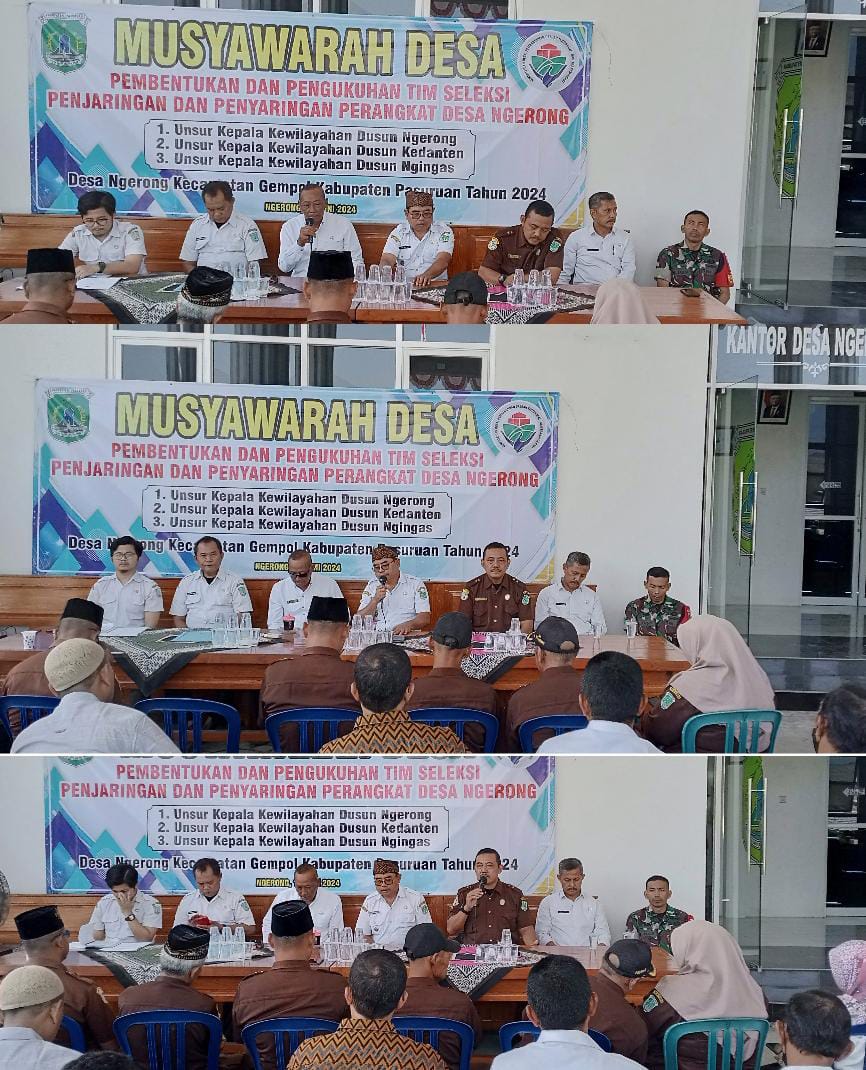 Musyawarah Pembentukan Dan Pengukuhan Tim Seleksi Penjaringan Penyaringan Perangkat Desa Ngerong ” Dalam Rangka Untuk Mengoptimalkan Sektor&nbsp;Pelayanan”